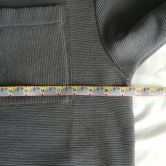 Anthropologie Varley Hewitt Ribbed Ottoman Knit Crewneck Sweatshirt in Slate M - Picture 13 of 16